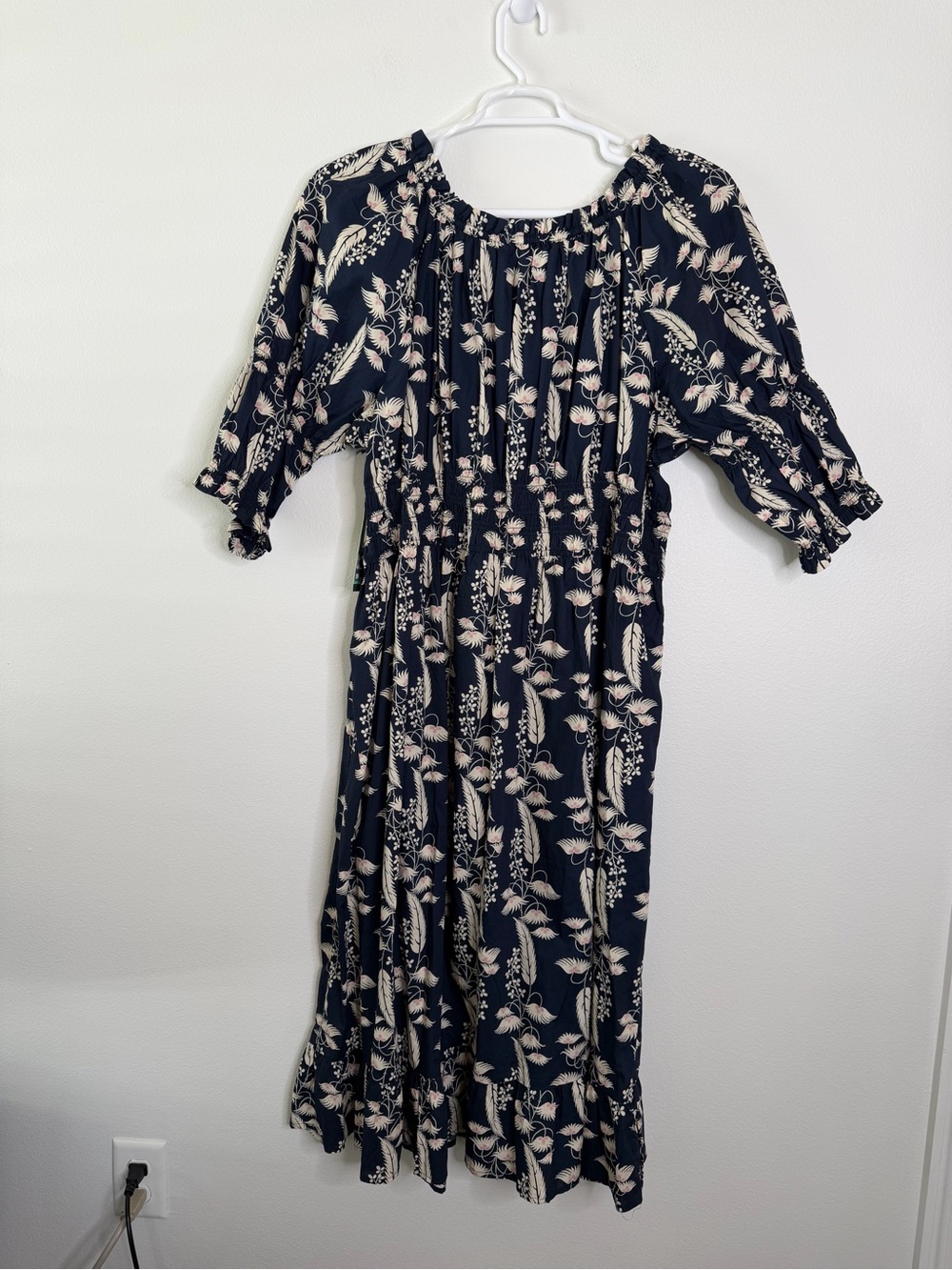 2X Floral Boho Peasant Modest Midi Dress Plus Size Cottagecore Terra & Sky - Picture 3 of 12